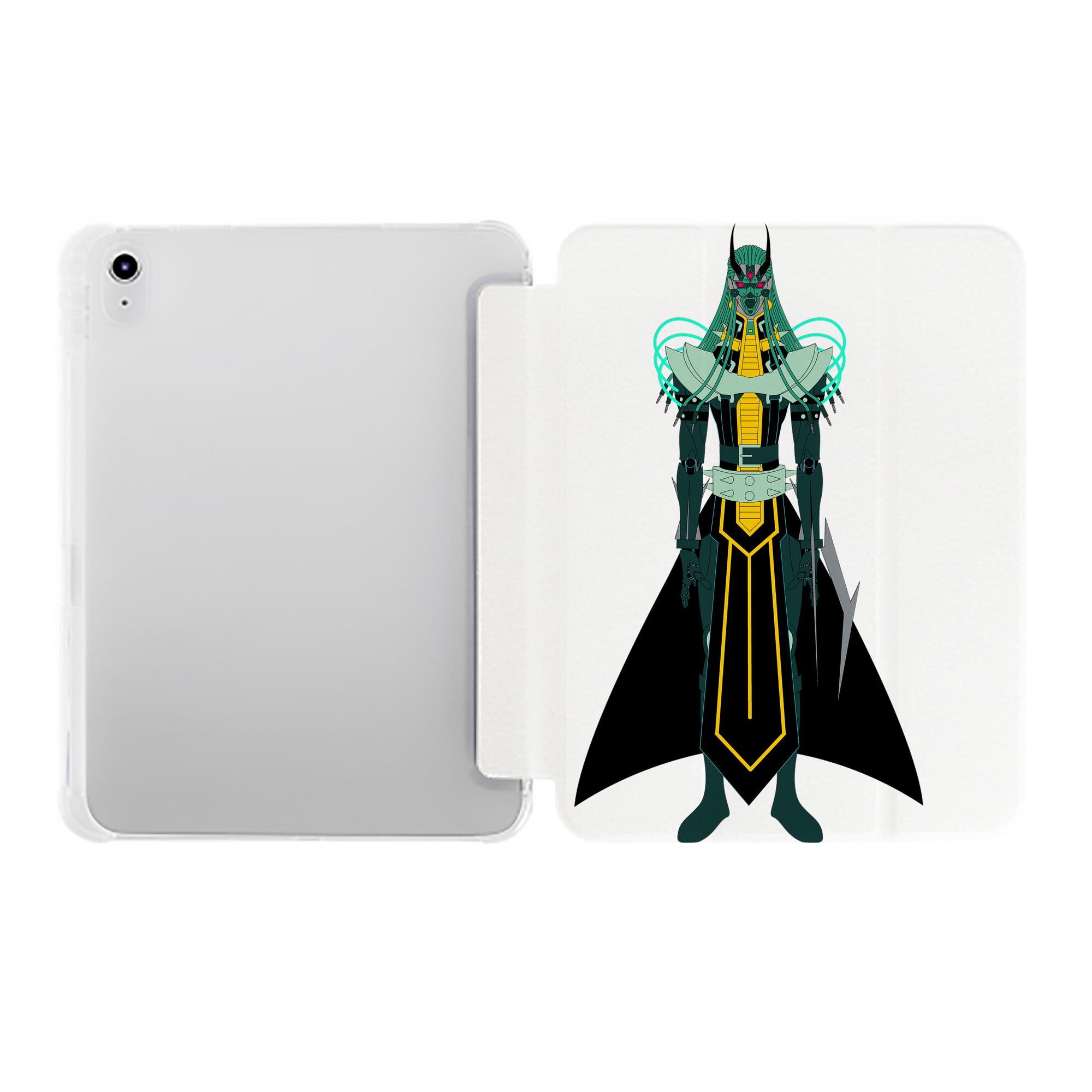 （画像用） 遊☆戯☆王 Yu-Gi-Oh! IPad ケース ペン収納付き 三つ折りスタンド PUレザー×シリコン 対応機種9.5/10.5/10.9インチ